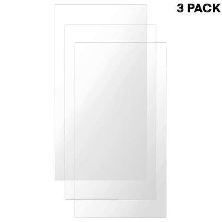 Adiroffice 12" x 24" x 1/8" Clear Plexiglass Acrylic Sheet, PK3 ADI1224-3-C